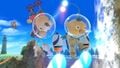 Ascending with Winged Pikmin in his red costume with Alph on Wuhu Island.