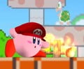 Using Mario's Fireball on Mushroom Kingdom.
