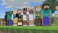 All of Steve and Alex's alternate costumes on Minecraft World.
