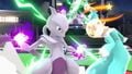 A dazed Rosalina with Mewtwo on Pokémon Stadium.