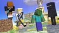Scottish Steve, Swedish Alex, Zombie, and Enderman on Palutena's Temple.