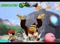 Standing with Donkey Kong, Ness, and Luigi on Great Bay.