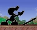 Using his down tilt on Princess Peach's Castle.